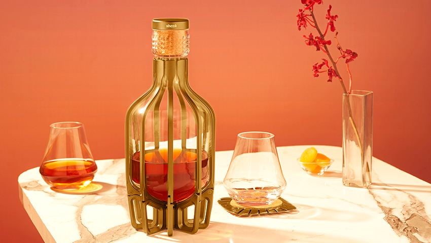 whiskey decanter gold