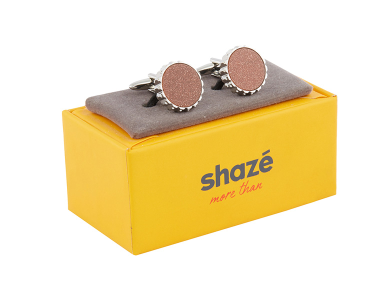 Brown Gold Stone Cufflink - 2 - Shazé